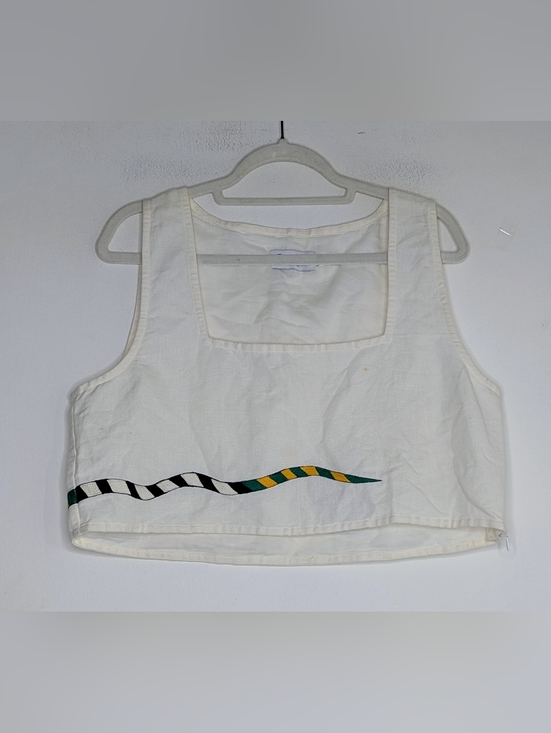 Rujuta Sheth Tops - Rujuta Sheth White  Embroidered Snake Basic Top XL